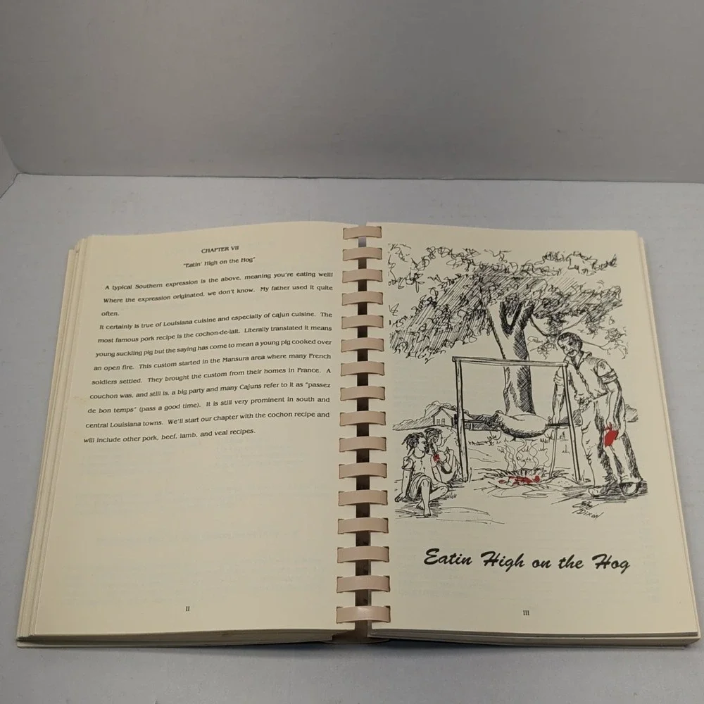 Colorful Louisiana Cuisine In Black & White Cookbook Cajun Community 1989